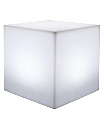 Kube light stool 50x50x50 cm wit met verlichting made by Euro3Plast