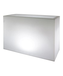 Buiten bloempot Kube light plant box 100x30xh70cm wit met verlichting made by Euro3Plast