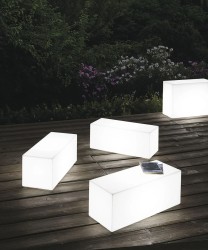 Kube light bench 100x40x40 cm wit met verlichting made by Euro3Plast