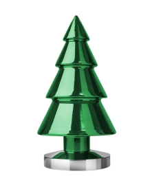 Sompex glazen groene kerstboom H 34 cm met LED lampjes