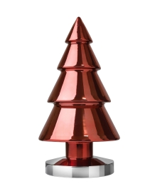 Sompex glazen rode kerstboom H 34 cm met LED lampjes