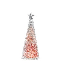 Sompex acryl rode Glamor kerstboom tafellamp hoog 33 cm