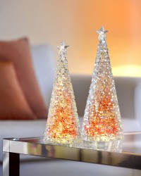 Sompex acryl rode Glamor kerstboom tafellamp hoog 44 cm