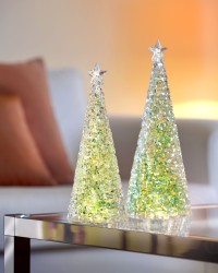 Sompex acryl groene Glamor kerstboom tafellamp hoog 44 cm