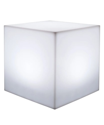 Kube light stool 40x40x40 cm wit met verlichting made by Euro3Plast