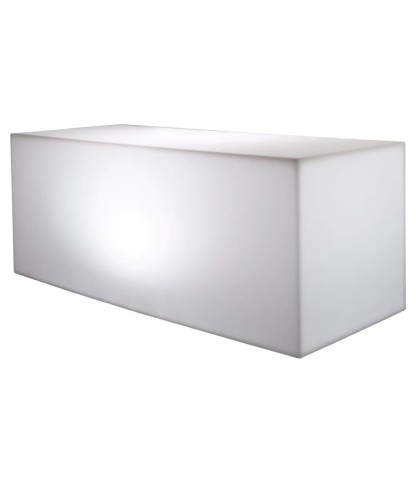 Kube light bench 100x40x40 cm wit met verlichting made by Euro3Plast