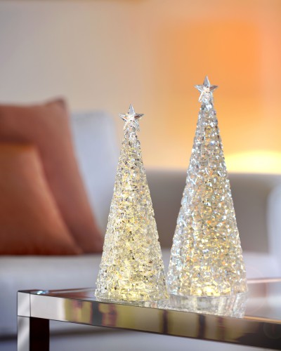 Sompex acryl Glamor kerstboom tafellamp hoog 28 cm