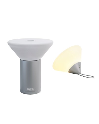 Sompex Mikono LED buiten tafellamp/hanglamp | oplaadbaar (accu) | Dimbaar | grijs | waterdicht IP44