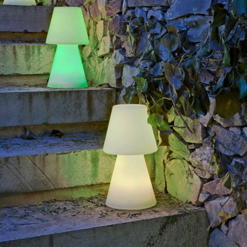 NewGarden Lola  30 cm Wireless LED Multicolor buitenverlichting staande lamp wit kunststof