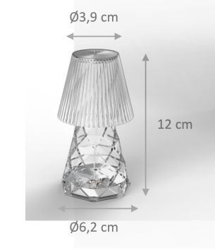 NewGarden Lola 12 LUX battery LED buitenverlichting staande lamp transparant kunststof 12 cm